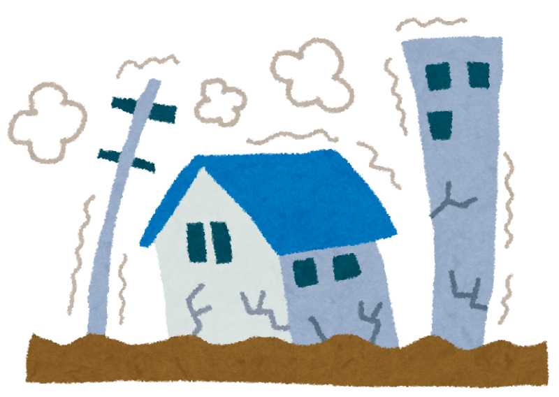 地震で避難するイラスト